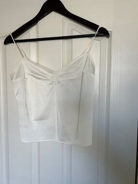 Abercrombie & Fitch White Satin V-Neck Camisole